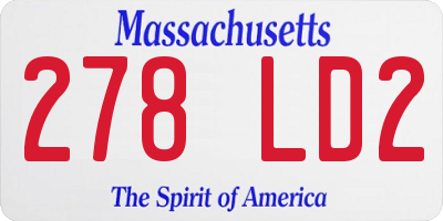 MA license plate 278LD2