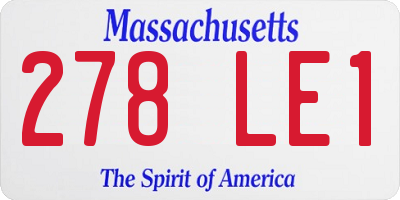 MA license plate 278LE1