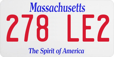 MA license plate 278LE2
