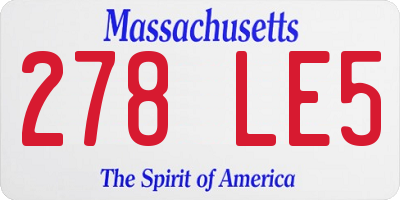 MA license plate 278LE5