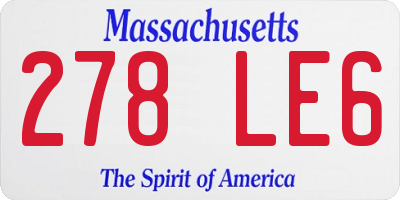 MA license plate 278LE6
