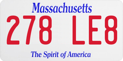 MA license plate 278LE8