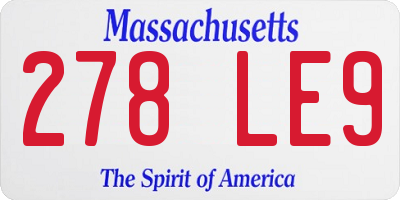 MA license plate 278LE9