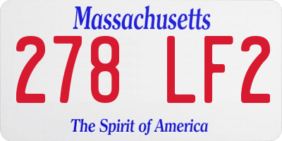 MA license plate 278LF2