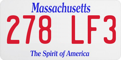 MA license plate 278LF3