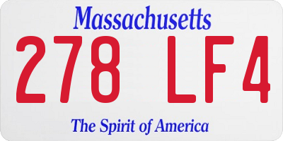 MA license plate 278LF4