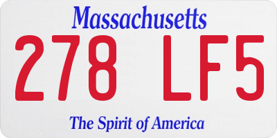 MA license plate 278LF5