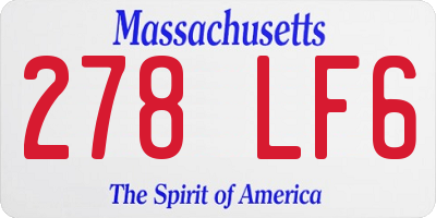 MA license plate 278LF6