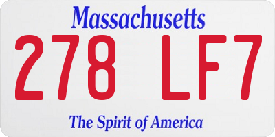 MA license plate 278LF7