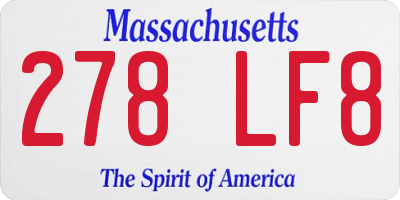 MA license plate 278LF8