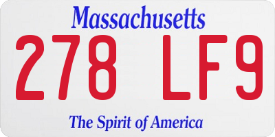 MA license plate 278LF9