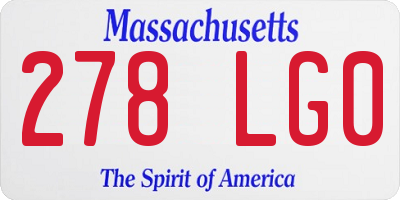 MA license plate 278LG0