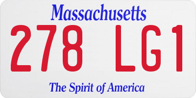 MA license plate 278LG1