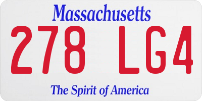 MA license plate 278LG4