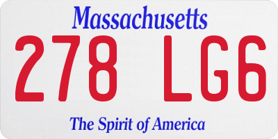MA license plate 278LG6