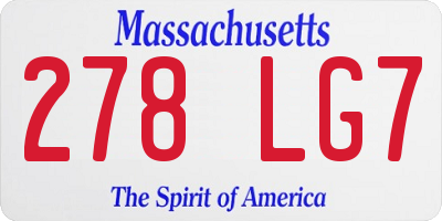 MA license plate 278LG7