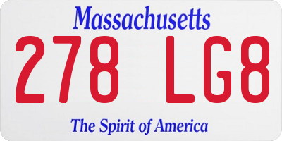 MA license plate 278LG8