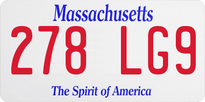 MA license plate 278LG9
