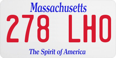 MA license plate 278LH0