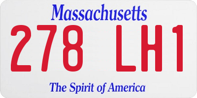 MA license plate 278LH1