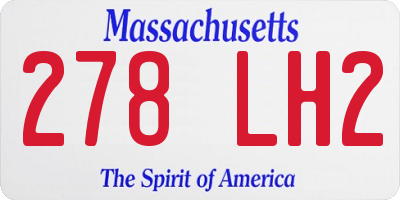 MA license plate 278LH2