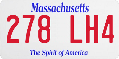 MA license plate 278LH4