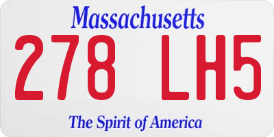 MA license plate 278LH5