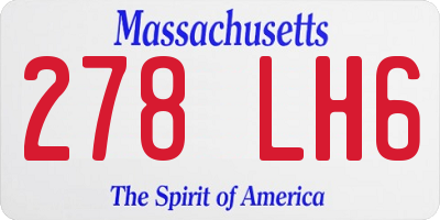 MA license plate 278LH6