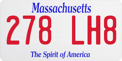 MA license plate 278LH8