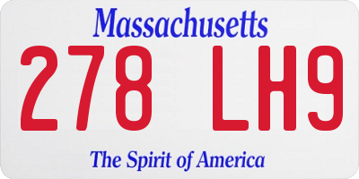 MA license plate 278LH9