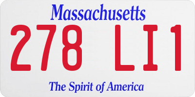 MA license plate 278LI1