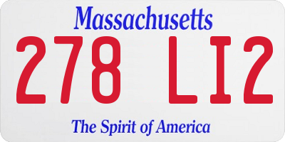MA license plate 278LI2