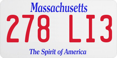 MA license plate 278LI3