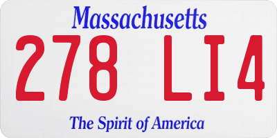 MA license plate 278LI4