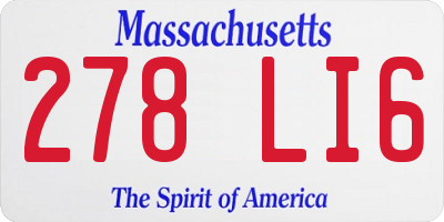 MA license plate 278LI6