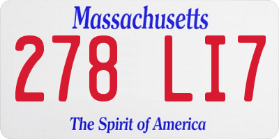 MA license plate 278LI7
