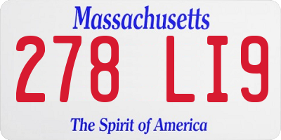 MA license plate 278LI9