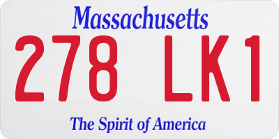 MA license plate 278LK1