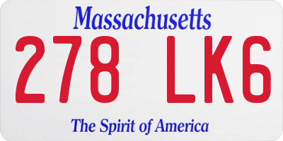 MA license plate 278LK6