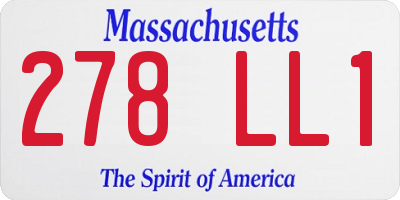 MA license plate 278LL1