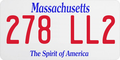 MA license plate 278LL2