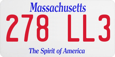 MA license plate 278LL3