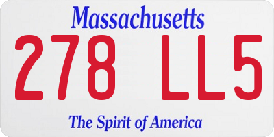 MA license plate 278LL5