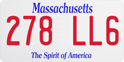 MA license plate 278LL6