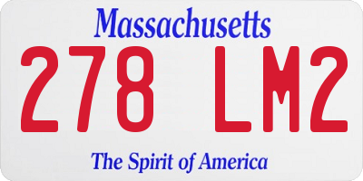 MA license plate 278LM2