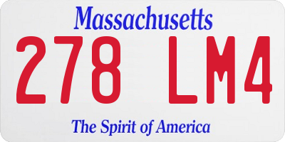 MA license plate 278LM4