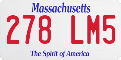 MA license plate 278LM5
