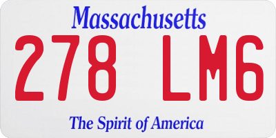MA license plate 278LM6