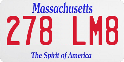 MA license plate 278LM8