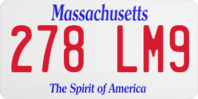 MA license plate 278LM9